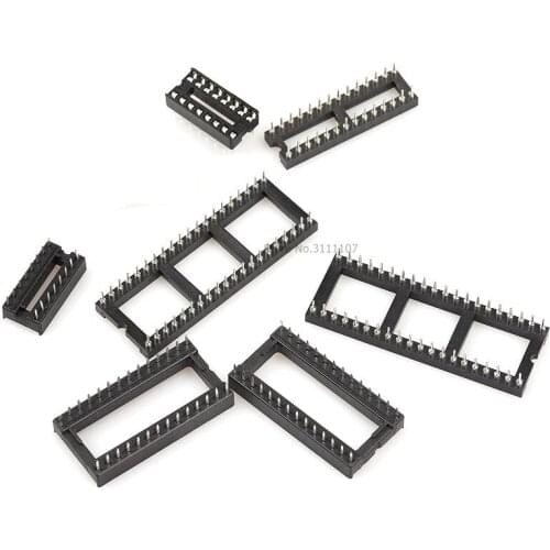 10PCS IC Sockets DIP6 DIP8 DIP14 DIP16 DIP18 DIP20 DIP28 DIP40 pins Connector DIP Socket 6 8 14 16 18 20 24 28 40 pin