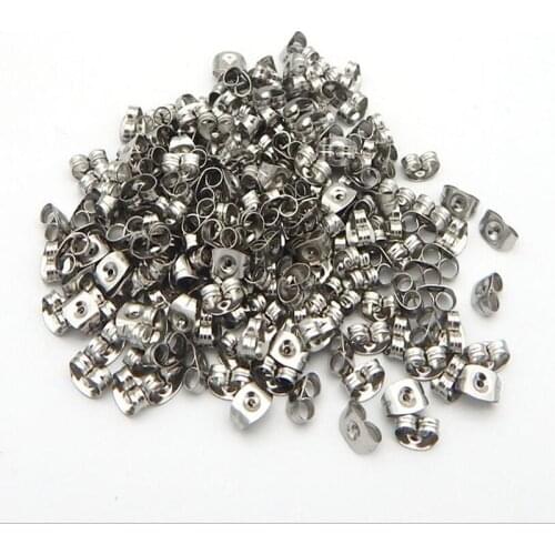 100pcs/lot Stainless Steel Earrings Stud Butterfly Metal Earring Back Earring Stopper DIY Jewelry Accessories Z425