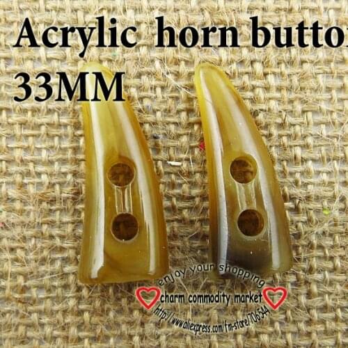 20PCS 33MM RESIN coffee horn BUTTON GARMENT toggles clothes sewing buttons clothing accessory WHB-068