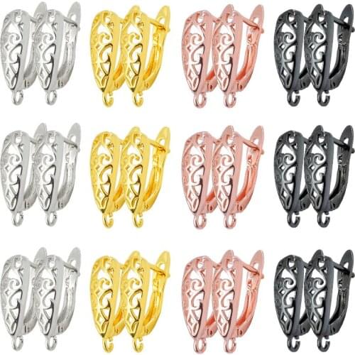 24Pcs Woman DIY Handmade Making Earring Hooks Components Jewelry Wholesale Fashion Hollow Design Earring Accessories Finding