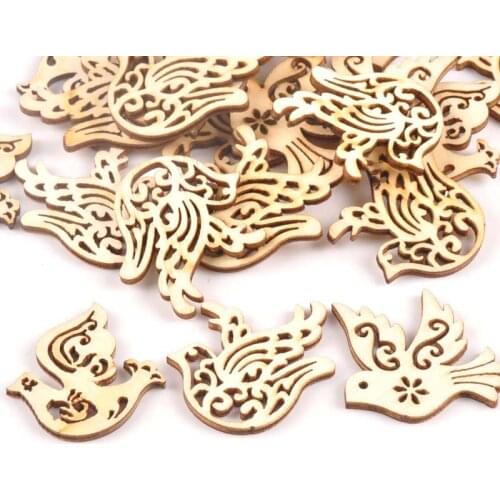 25pcs mixture Wooden Crafts creativity pigeon Pattern Scrapbooking Crafts wood decoration for Home Decoration m1566x