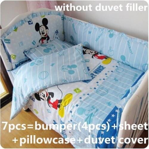 Promotion! 6/7PCS Cartoon Wholesale and Retail Children Cot Sets,bedroom decor Beautiful Cute Baby Bedding Sets ,120*60/120*70cm