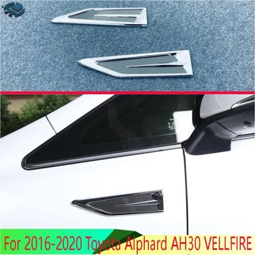 For 2016-2020 Toyota Alphard AH30 Car Accessories VELLFIRE ABS Chrome leaf board decoration on shark gills