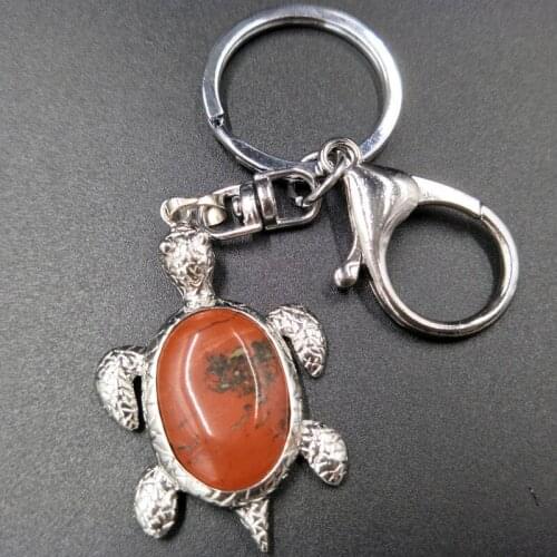 Free Shipping Beautiful jewelry Jaspe Turtle Key Chain Hang Pendant bag MC5041