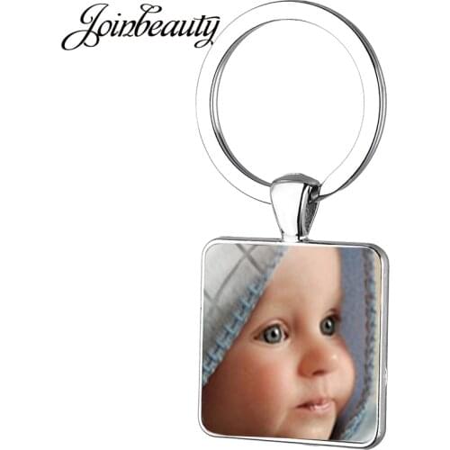 JOINBEAUTY Keychain Custom Photo Of Your Baby Mum Child Grandpa Parent For Family Gift Square Keychain NA01