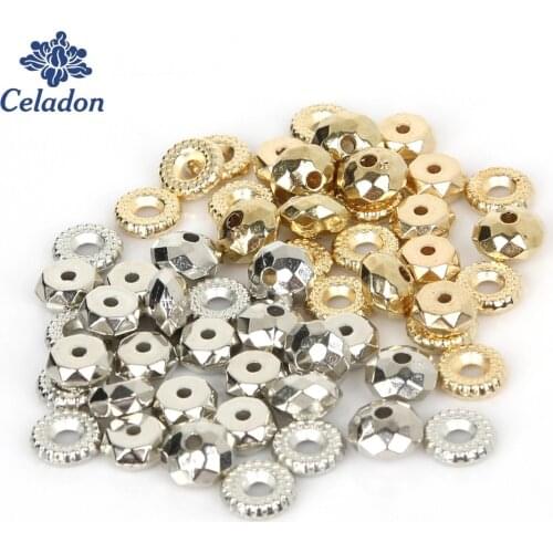 Multi Size 5-11mm Plastic CCB loose Spacer Beads Rhodium/KC Gold Color for DIY Necklace& Bracelets Jewelry Findings Making