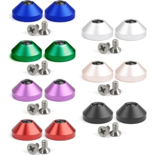 E65A 2Pcs Anodized Aluminum Foot Cone Feet Alu Giving Screws For Custom Mechanical Keyboard Case 7Colors Optional
