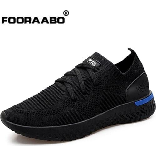 Fooraabo Running Shoes For Men 2018 Summer Men Sneakers Slip On Low Top Jogging Shoes Man Athletic Baskets Homme Breathable Sale