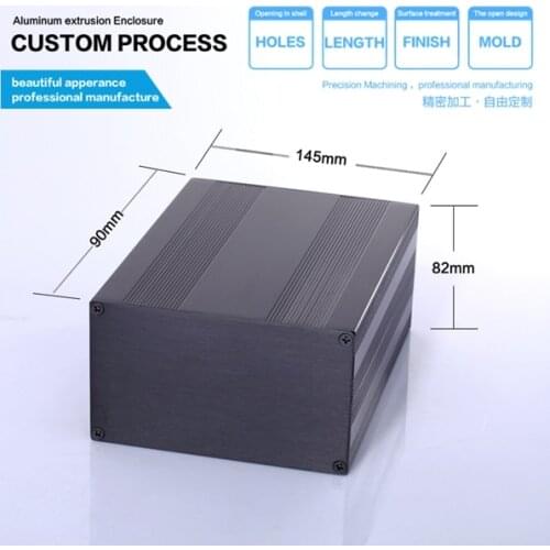 H29 High quality 145W82H/5.7''x3.22''Aluminum Enclosure Case DIY Junction Box Black