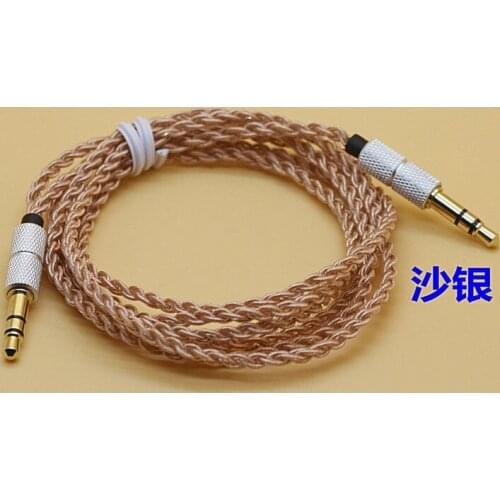 3.5mm to 3.5mm AUX line,male to male,diy earphone line,Silver-plated copper single crystal wire,18core
