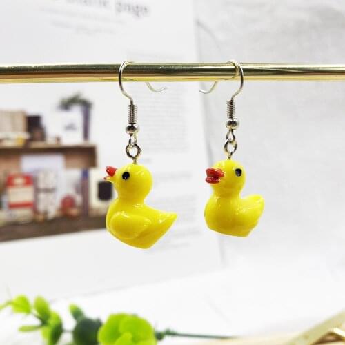 Fashionable Super Cute Little Yellow Duck Earrings Korea Simple Little Cow Chick Earrings Ladies Gift Earrings Jewelry