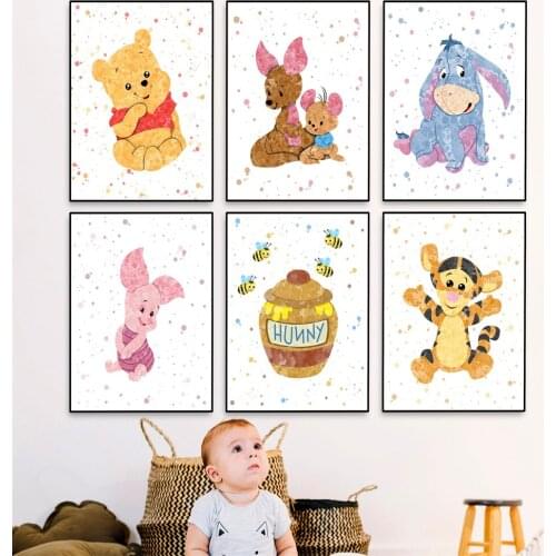 Disney 5D DIY Diamond Painting Winnie The Pooh Cartoon Anime Full Diamond Embroidery Animal Home Decoration Cross Stitch Kits