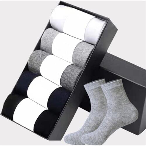 7 Pairs Mens Cotton Socks New Style Black Business Men Socks Soft Breathable Summer Winter for Male Socks