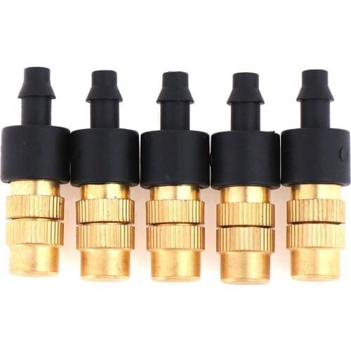 5pcs Garden Irrigation Agricultural Atomizing Sprinklers Atomizing Sprayers Copper Misting Fog Cooling Nozzles For 4/7mm Hose
