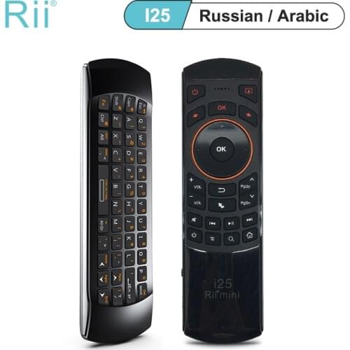 Original Rii mini i25A 2.4G Russian Wireless Keyboard English Audio IR Remote Control for Mini PC Laptop HTPC Android TV Box