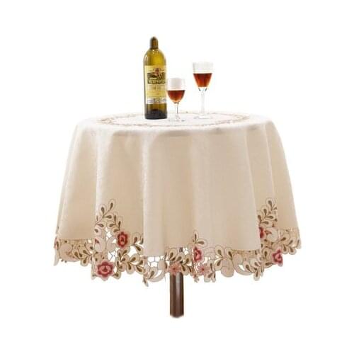 Pastoral round tablecloth square round lace dining table cloth chair cover anti-scalding coffee table cloth dustproof cover