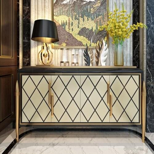 American-Style Porch Table Light Luxury Wind Partition Hall Storage Curio Cabinet Post-Modern Simple Console Table