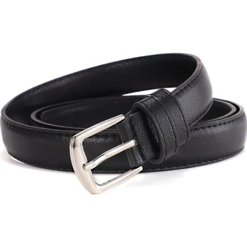Flying Art Black Belt ladies Casual wild Simple trend Korean retro reversible pin buckle young men and women jeans thin Belt