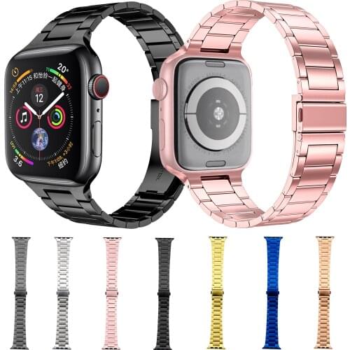 Essidi Stainless Steel Bands For Apple Watch Series 6 SE 5 4 3 2 1 2021 Slim Women Men Bracelet Strap Correa For 38 40 42 44mm
