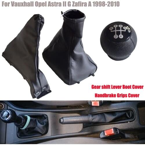 Car MT 5 Speed Gear Shift lever Knob HandBall Shfiter Leather With Dust-Proof Cover For Vauxhall Opel Astra II G Zafira A 98-10