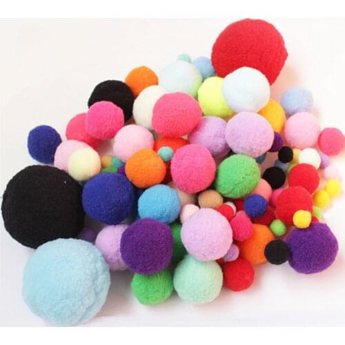 100-500Pcs Mixed Colors Pompom Balls 10 15 20 25 30mm Fluffy Ball for Crafting Kids Toys Accessory DIY Sewing Crafts Supplies