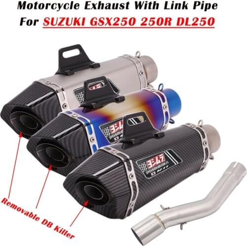 For SUZUKI GSX250 250R DL250 GSX 250 Motorcycle Yoshimura Exhaust Pipe Escape System Modify DB Killer Middle Link Pipe Muffler
