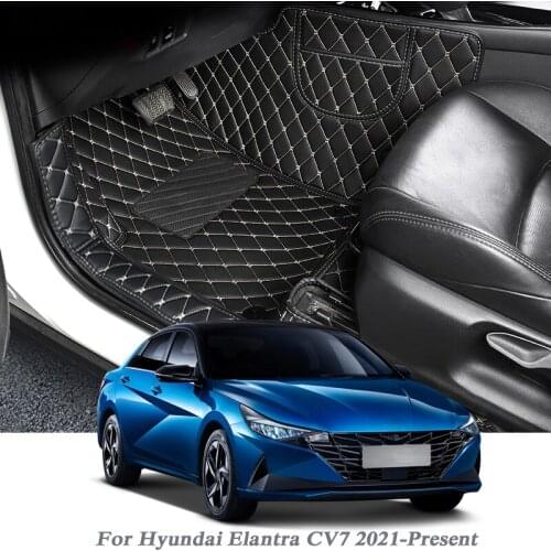 Car Styling PU Leather Floor Mat For Hyundai Elantra CN7 2021-Present LHD Foot Carpet Protector Pad Auto Internal Accessory
