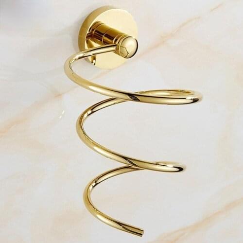 European-style Golden Hair Dryer Rack Bathroom Accessories Copper Bathroom Rack Wall Rack Toilet Storage Toilet Hair Dryer