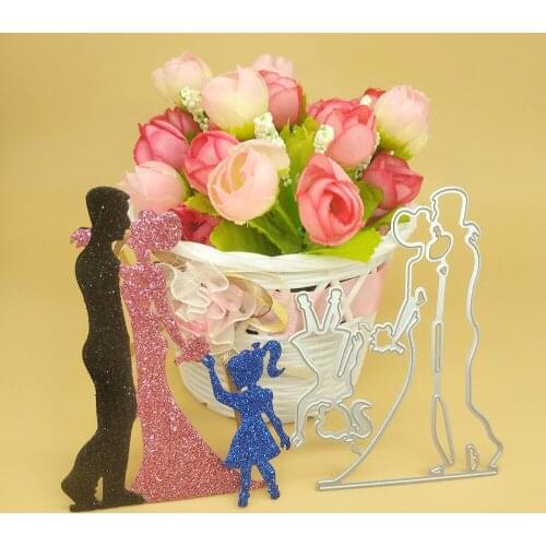 Wedding couple, flower girl, wedding metal cutting die, scrapbook, photo album, greeting card, DIY decoration, handmade art