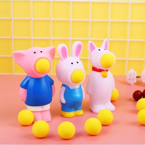 Squeeze Animal Shoot Ball Funny Stress Relief Toys For Children Pop Spit Balls Kids Amused Shooting Toys Cool Stuff Weird Gadget