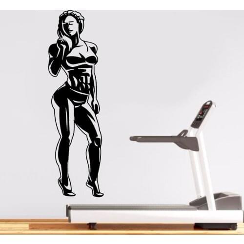 Fitness wall decal sport fitness gym decoration bodybuilding girls perfect figure home bedroom wall decoration vinyl stickers 25