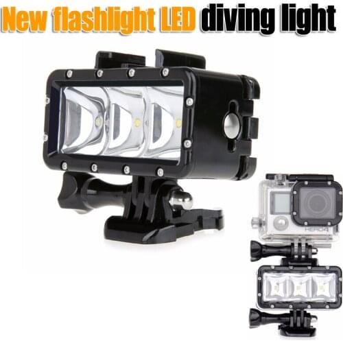 GoPro flashLight lamp Underwater Diving Waterproof LED Flash Video Light Mount For Go Pro Hero 4/3+,SJCAM SJ4000 AEE
