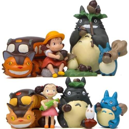 Japanese Anime Nut Seed Totoros Mei Cute Elf Mini Figures Dolls Resin Action Figures Collection Models for Kids Christmas Toys