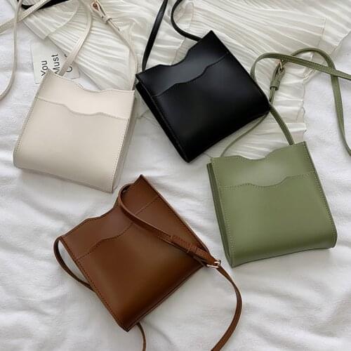 Womens Handbags Coin Purse Simple Casual Crossbody Bag Solid Color Single Shoulder Strap Bucket Bag