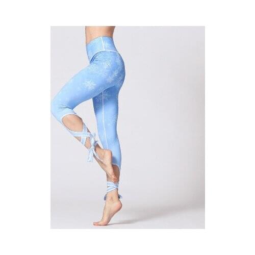 Women Gym Leggings Fitness Leggings Snowflakes Print Yoga Pants Female Sports Legging Elastic Running Leggings Lady Trousers