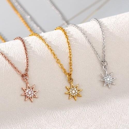 Gold Color Star Party Womens Pendant Necklace Female Choker Necklaces Jewelry Simple Polaris Jewelry Gifts Choker Femme