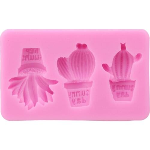 1PC Cactus Shape Silicone Lace Cake Mold, Decorating Baking Tools Soap Clay Mold Paste Chocolate Moulds