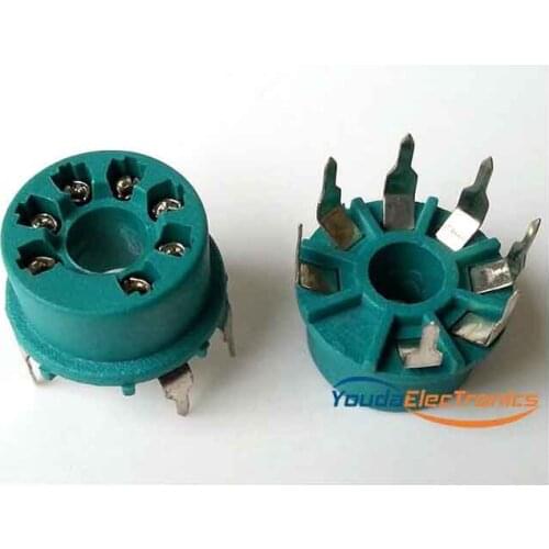 10pcs Silver plated GZC7-1B-Y 7pin Plastic Vacuum tube socket for 6J1 6J4 6J5 6A2 6K4 6X4 EC92 TUBES