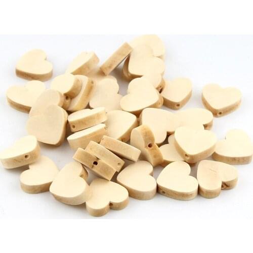 20pcs 20mm Natural Wooden Beads Love Heart Spacer For Baby Teethers Crafts Kids Toy Jewelry Making DIY Pacifier Clip Accessories