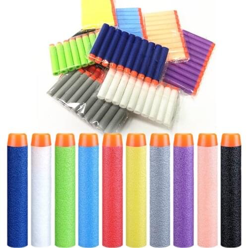 50/100Pcs 7.2cm For Nerf Hollow Hole Head EVA Soft Bullets Refill Darts Outdoor Toy Boys Airsoft Gun Series Blasters Children