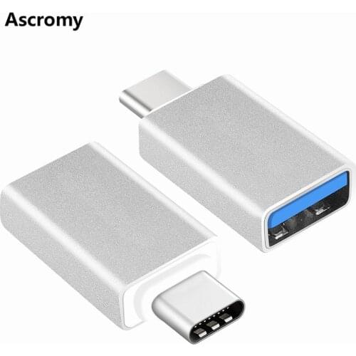 Ascromy 2PCS USB-C to USB 3.0 Adapter Type c For Xiaomi Mi A1 5X Mi5X Mia1 Oneplus 3t 5 6 Macbook Pro 2017 Type-C OTG adaptador