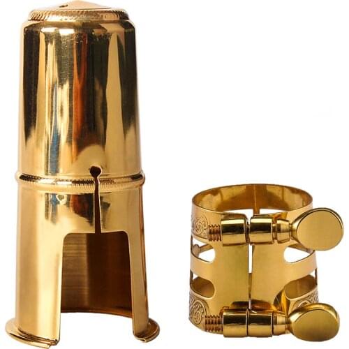 Alto Sax Saxophone Accessories with Mouthpiece Cap and Leather Ligature Made of Premium Material Solid and Durable