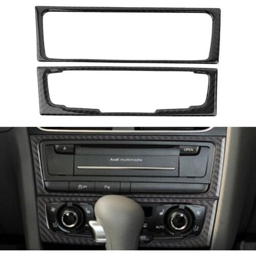 For Audi A4 B8 A5 Q5 B7 2009-2016 Carbon Fiber Car Console CD Panel Trim Cover Decoration 1Pcs LHD