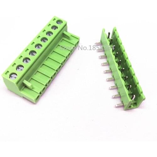 FREE SHIPPING 100PCS 2EDG-5.08-9P + 2EDGV-5.08-9P 2EDG 2EDGV 9Pin 5.08mm Straight Pin Plug-in Screw Terminal Block ROHS