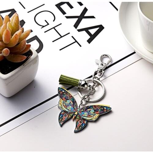 Rinhoo Lovely Butterfly/Dragon/Horse/Dog/Cat/Elephant Animal Key/Bag Chains For Womens Mens Accessories Gift