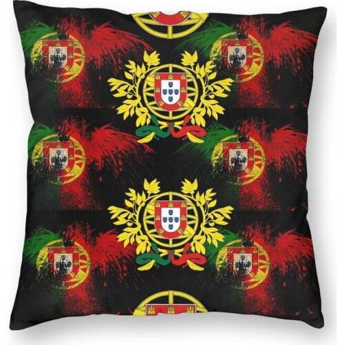 Portugal Cushion Cover 40x40 Decoration Printing Portugal Rooster Throw Pillow Case for Car Two Side