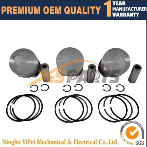 D1503 Engine 3 set Piston + Rings Kit Set STD 83mm for Kubota
