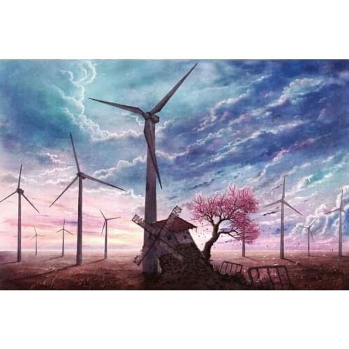 Windmill The wooden puzzle 1000 pieces ersion paper jigsaw puzzle white card adult childrens educational toys