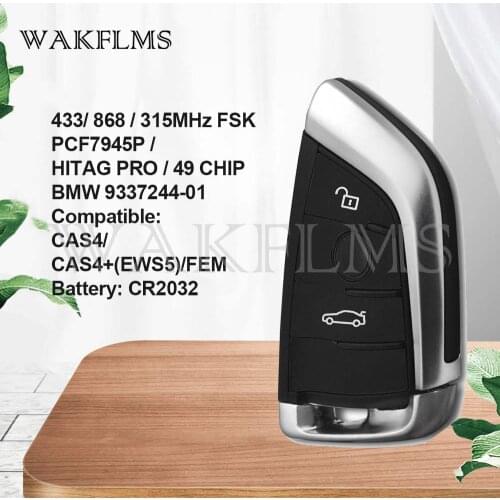 For BMW 3 5 7 Series X5 X6 2007-2018 CAS4/CAS4+(EWS5)/FEM Remote Key Keyless Entry Korea 315MHz 433.2MHz 868MHz ID49