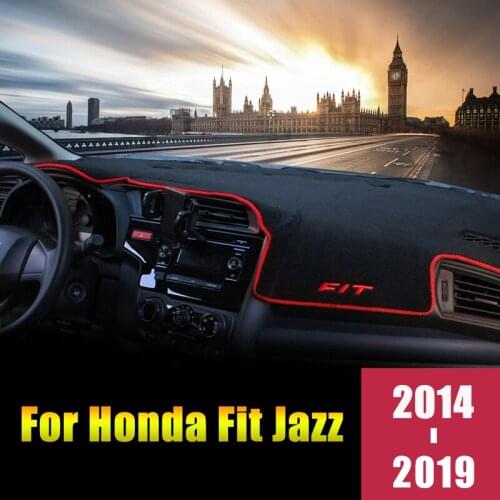 For Honda Fit Jazz 2014 2015 2016 2017 2018 2019 LHD Car Dashboard Cover Mats Avoid light Pads Sun Shade Carpets Accessories